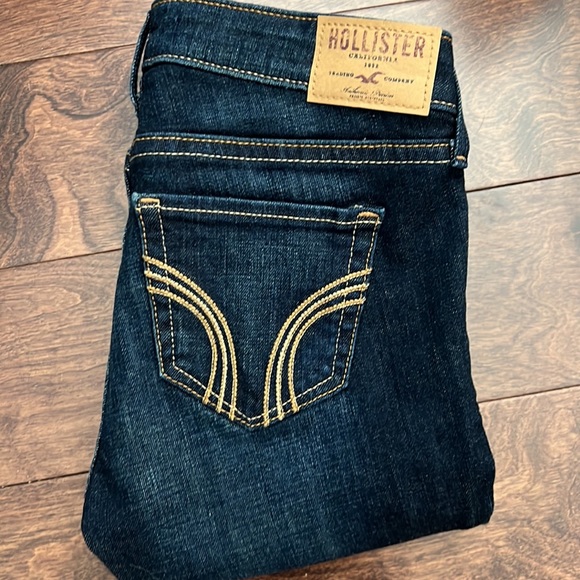 Dark Faded Blue Wash Hollister Skinny Jeans Size 24/29 - Picture 3 of 4